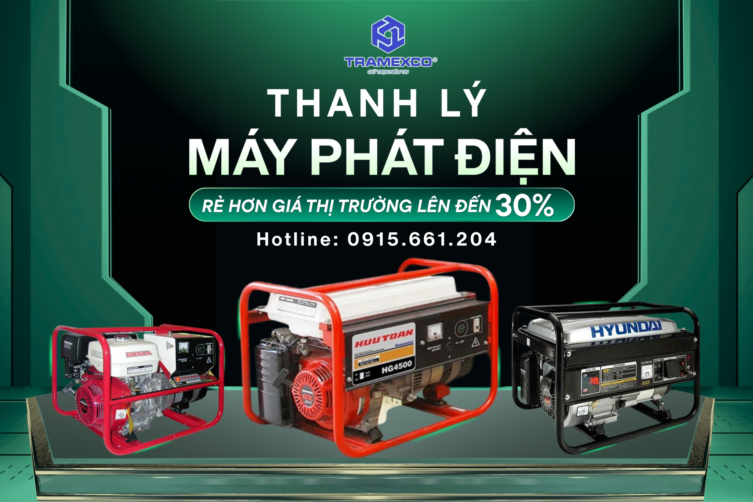 Xả kho máy phát điện – Rẻ hơn giá thị trường đến 30%